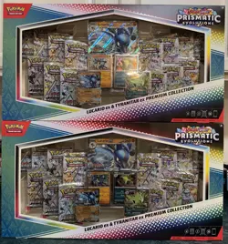 Pokemon Prismatic Evolutions LUCARIO EX TYRANITAR EX Premium Collection BOX LOT - Image 1