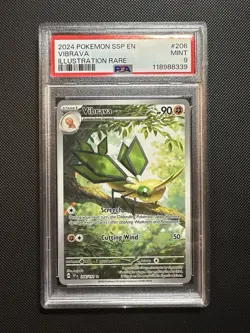 2024 POKEMON SSP EN-SURGING SPARKS ILLUSTRATION RARE #206 VIBRAVA PSA 9 - Image 1