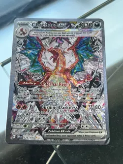 Pokemon TCG Charizard EX Obsidian Flames SIR Heavy Water Damaged For Play Use - Image 1