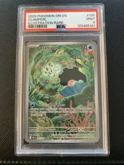 Pokemon TCG Clamperl 195/182 Illustration Rare Destined Rivals PSA 9 Mint - Image 1