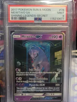 Pokemon Mewtwo GX 78/73 PSA 9 Shining Legends Secret Rare Mint Condition - Image 1