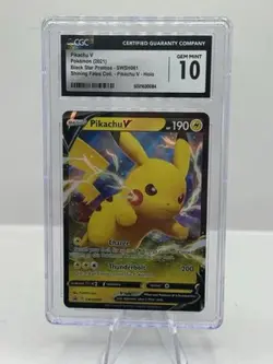2021 Pokemon Black Star Promos SWSH061 Shining Fates Coll Pikachu V Holo CGC 10 - Image 1