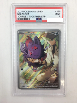 2025 Pokemon SVP EN N's Zorua #189 Journey Together ETB - PSA 9 - Image 1