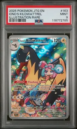 2025 Pokemon Journey Together #163 Kilowattrel Illustration Rare PSA 9 GEM MINT - Image 1