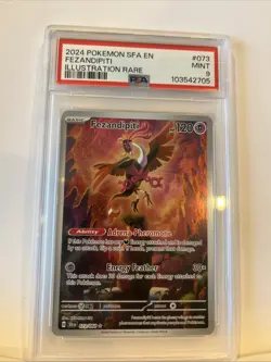 2024 POKEMON SFA EN-SHROUDED FABLE ILLUSTRATION RARE #073 FEZANDIPITI PSA 9 - Image 2