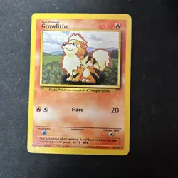 Pokemon TCG Growlithe Base Set 28/102 Regular Unlimited Uncommon D18 - Image 1