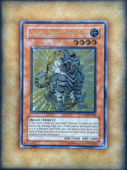 Yugioh Crystal Beast Topaz Tiger FOTB-EN004 Ultimate Rare NM - Image 1