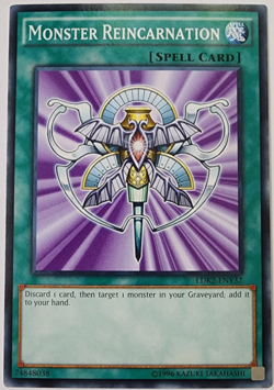 YUGIOH - Monster Reincarnation - LDK2-ENY32 - Common - Unlimited Ed - NM/M - Image 1