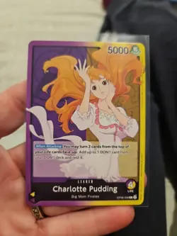 Charlotte Pudding, One Piece TCG: Two Legends, PACK FRESH Leader Card - Image 1