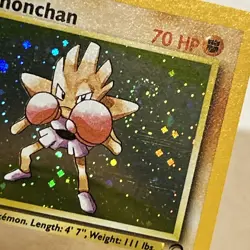 Hitmonchan 8/130 Holo Rare Base Set 2 Pokemon Card With Swirl - Image 3