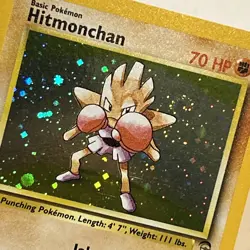 Hitmonchan 8/130 Holo Rare Base Set 2 Pokemon Card With Swirl - Image 5