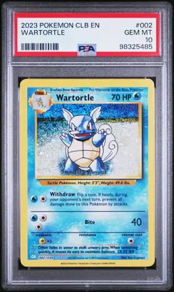 2023 POKEMON CLB-TRADING CARD GAME CLASSIC #002 WARTORTLE PSA 10 - Image 1
