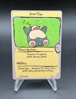 PokeDoodly Snorflax 108/151 1st Edition Card - Snorlax Fan Art - Image 1