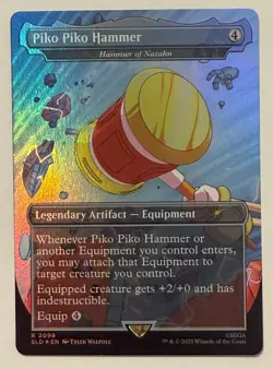 Piko Piko Hammer (Hammer of Nazahn) Borderless Rainbow Foil - Secret Lair MTG - Image 1