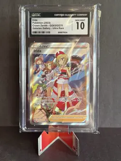 CGC GEM MINT 10 Pokemon Irida GG63/GG70 Crown Zenith: Galarian Gallery Holo - Image 1