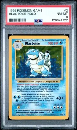 1999 Pokemon Game 2 Blastoise Holo PSA 8 NM-Mint - Image 1