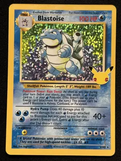 Blastoise 2/102 Celebrations: Classic Collection Holo Pokemon TCG NM - Image 1