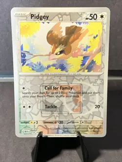 Pokemon TCG Pidgey 016/165 Reverse Holo Play! League Stamp Promo 151 NM/M - Image 1