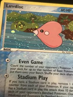Pokemon Ex Crystal Guardians - Luvdisc - 7/100 - Holo Rare - NM Swirl - Image 1