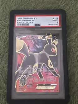 Pokemon Umbreon EX Full Art TCG Card 119/124 Fates Collide PSA 9 - Image 1