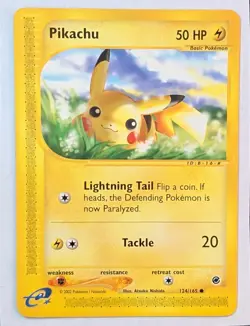 Pikachu | 124/165 Common | E-Card Series: Expedition WOTC | Near Mint - Image 1