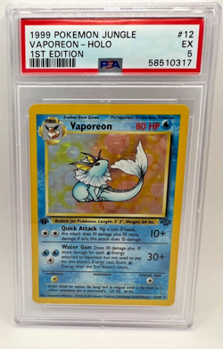 PSA 5 Vaporeon Holo 12/64 1st Edition Jungle 1999 Pokemon Card - Image 3