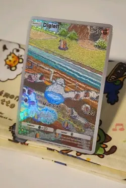 Diglett Pokemon Card Illustration Rare Pokemon TCG Pocket Genetic Apex Holo Card - Image 2
