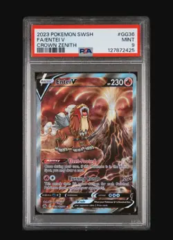 2023 Pokemon SWSH Entei V #GG36 PSA 9 Mint Crown Zenith Card - Image 1