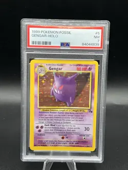 1999 Gengar Fossil Unlimited Holo 5/62 PSA 7 Pokemon Card - Image 1