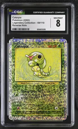 CGC 8 Caterpie 2002 Legendary Collection 69/110 Reverse Holo Pokemon Card - Image 1
