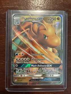 Pokemon TCG Dragonite GX 152/236 Ultra Rare Holo Card Unified Minds - Image 1