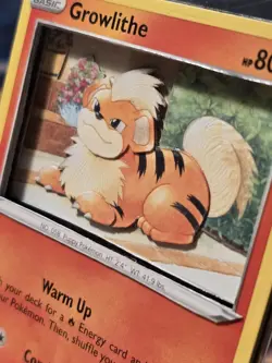 Growlithe 032/264 3D Handmade Pokemon Card Art Swsh08: Fusion Strike Regular - Image 1