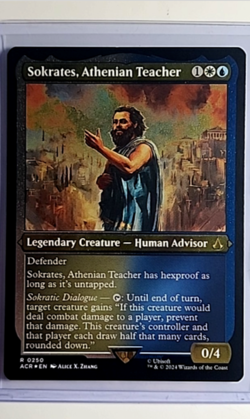 Magic The Gathering ACR Assassins Creed Foil Etched Sokrates Athenian Teacher - Image 1