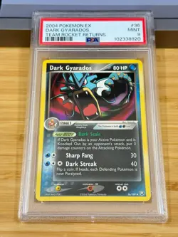 2004 Pokemon Ex Team Rocket Returns 36 Dark Gyarados PSA 9 Mint - Image 1