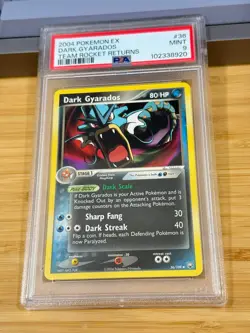 2004 Pokemon Ex Team Rocket Returns 36 Dark Gyarados PSA 9 Mint - Image 3