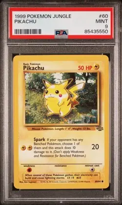 1999 POKEMON JUNGLE PIKACHU NON-HOLO #60 PSA 9 - Image 1