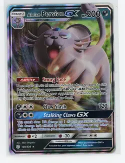 Pokemon TCG - Alolan Persian GX 129/236 - Cosmic Eclipse - Ultra Rare - Image 1