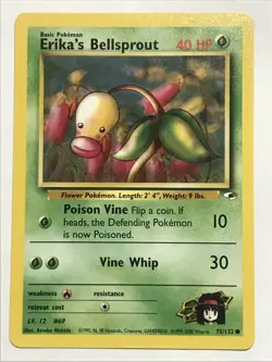 Pokemon TCG Erika's Bellsprout Gym Heroes 75/132 Regular Unlimited Common - Image 1