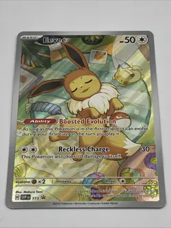 Pokemon TCG Eevee SVP EN 173 Prismatic Evolutions Black Star Promo Full Art Holo - Image 2