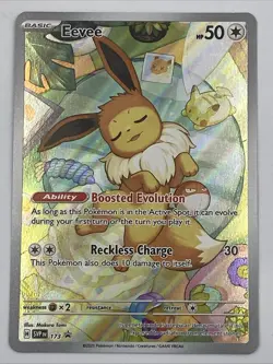 Pokemon TCG Eevee SVP EN 173 Prismatic Evolutions Black Star Promo Full Art Holo - Image 3