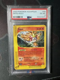Pokemon Vintage TCG Entei Aquapolis Holo Rare H8/H32 PSA 6 - Image 1