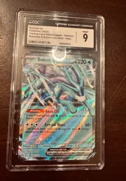 Pokemon TCG Suicune ex 010/034 Classic Collection Holo CGC 9 MINT - Image 1