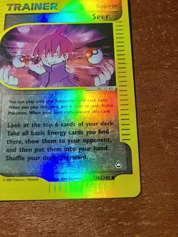 Seer Reverse Holo 133/147 Aquapolis Trainer Pokemon Card - Image 5