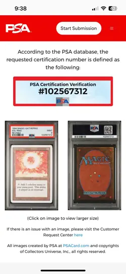 SOL RING Revised Edition 1994 Magic The Gathering MTG PSA 9 MINT 🔥Restricted!🔥 - Image 3