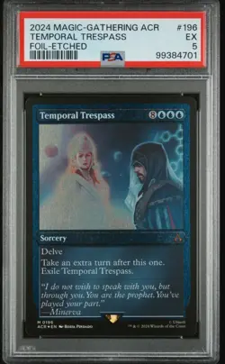 MTG Temporal Trespass FOIL Etched Assassin’s Creed (ACR) Mythic Magic #196 PSA 5 - Image 1
