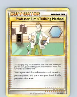 Pokemon TCG Professor Elm's Training Method 100/123 Uncommon Card Played MP-LP - Image 1