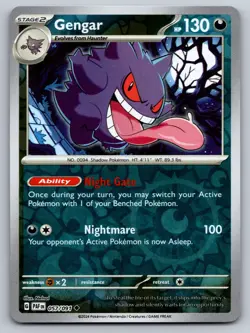Pokemon 2024 Gengar 057/091 Paldean Fates PAF EN Reverse Holo English | NM - Image 1