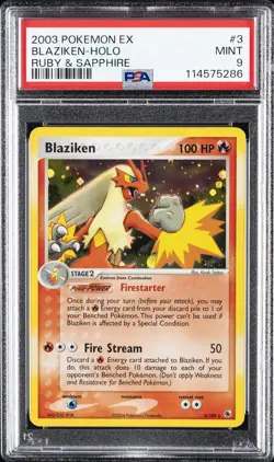 2003 POKEMON EX RUBY & SAPPHIRE #3 BLAZIKEN-HOLO PSA 9 - Image 1