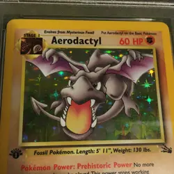 Pokemon Fossil 1999 1st Edition Aerodactyl HOLO 1/62 PSA 7-Authentic/Graded - Image 2