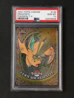PSA 10 Pokemon TCG 2000 Topps Chrome Pokemon T.V. #149 Dragonite GEM MT - Image 1